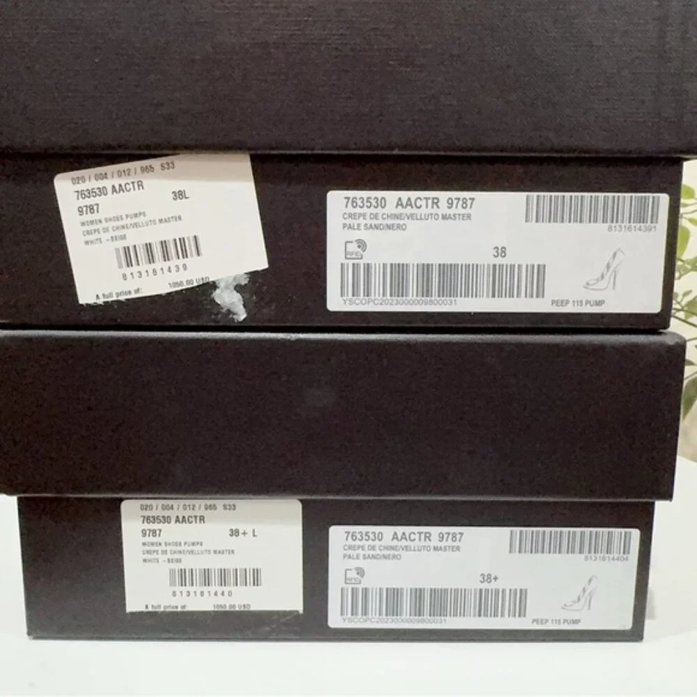 NIB Authentic Saint Laurent Franky 115 Satin Sandals Nero - Picture 3 of 11